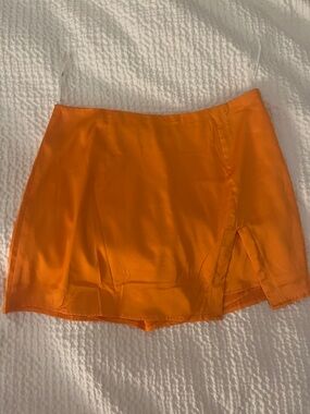 Lulu's Vibrant Orange Satin Skort